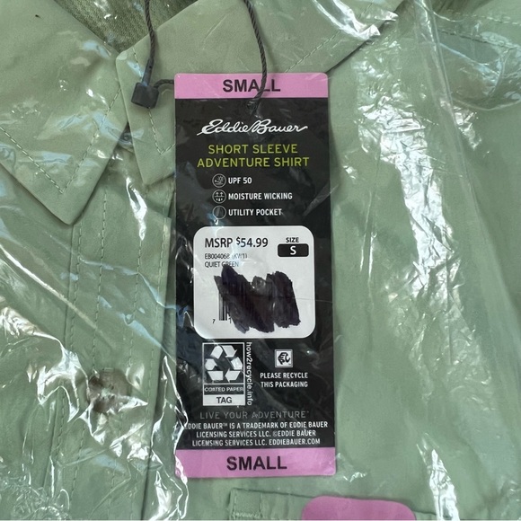 NWT Eddie Bauer Ladies Short Sleeve Adventure Top Size Small - Picture 9 of 9